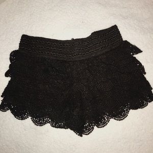 Black Ruffle Shorts